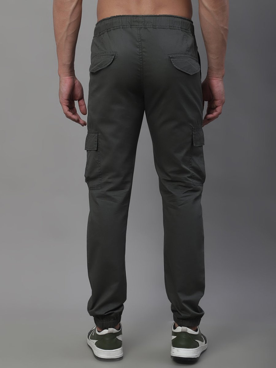 Indian Needle Men's Casual Cotton Solid Cargo Pants - KGP_155Grey_30