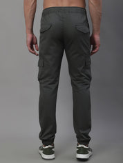 Indian Needle Men's Casual Cotton Solid Cargo Pants - KGP_155Grey_30