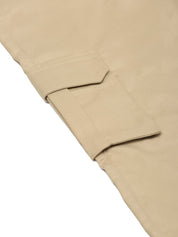 Indian Needle Men's Casual Cotton Solid Cargo Pants - KGP_154Cream_30