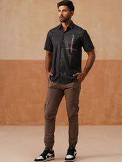 Indian Needle Men's Casual Cotton Solid Cargo Pants - KGP_155Brown_30