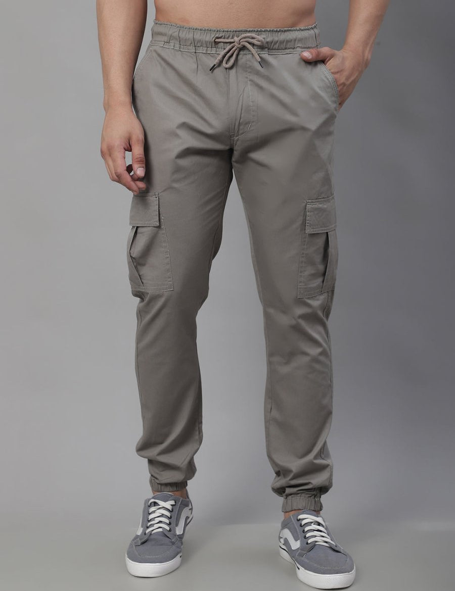 Indian Needle Men's Casual Cotton Solid Cargo Pants - KGP_155Light-Grey_30