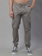 Indian Needle Men's Casual Cotton Solid Cargo Pants - KGP_155Light-Grey_30