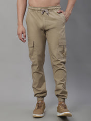 Indian Needle Men's Casual Cotton Solid Cargo Pants - KGP_155Beige_30