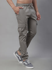 Indian Needle Men's Casual Cotton Solid Cargo Pants - KGP_155Light-Grey_30
