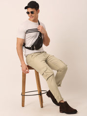 Indian Needle Men's Casual Cotton Solid Cargo Pants - KGP_154Beige_30