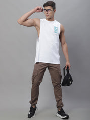 Indian Needle Men's Casual Cotton Solid Cargo Pants - KGP_155Brown_30