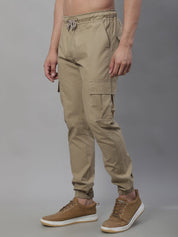 Indian Needle Men's Casual Cotton Solid Cargo Pants - KGP_155Beige_30
