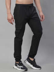 Indian Needle Men's Casual Cotton Solid Cargo Pants - KGP_155Black_30