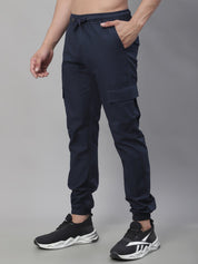 Indian Needle Men's Casual Cotton Solid Cargo Pants - KGP_155Navy_30