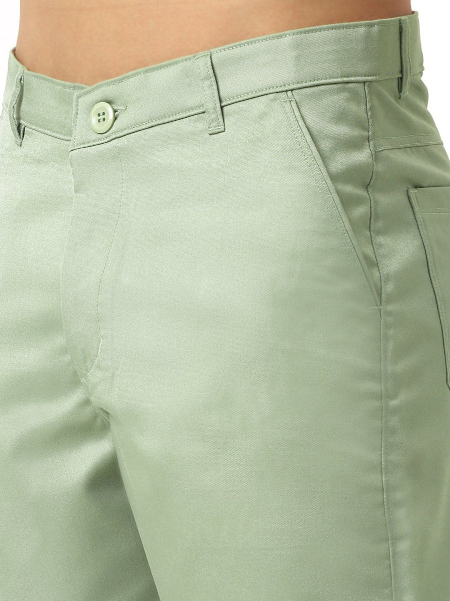 Indian Needle Men's Casual Cotton Solid Shorts - SGP_153Pista-Green_30