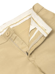Indian Needle Men's Casual Cotton Solid Shorts - SGP_153Beige_30