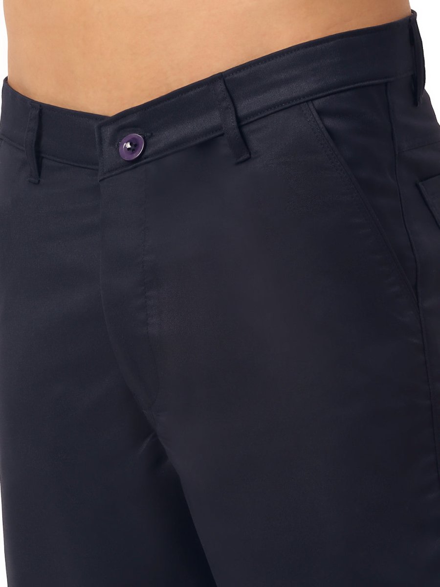 Indian Needle Men's Casual Cotton Solid Shorts - SGP_153Navy_30