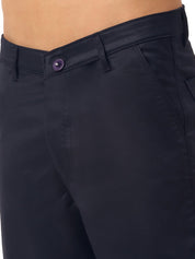 Indian Needle Men's Casual Cotton Solid Shorts - SGP_153Navy_30