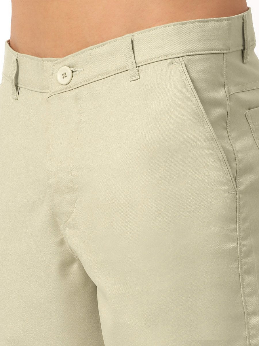 Indian Needle Men's Casual Cotton Solid Shorts - SGP_153Cream_30