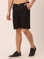 Indian Needle Men's Casual Cotton Solid Shorts - SGP_153Black_30