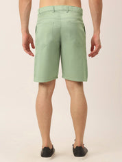 Indian Needle Men's Casual Cotton Solid Shorts - SGP_153Pista-Green_30