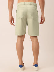 Indian Needle Men's Casual Cotton Solid Shorts - SGP_153Cream_30