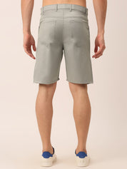 Indian Needle Men's Casual Cotton Solid Shorts - SGP_153Light-Grey_30