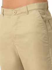 Indian Needle Men's Casual Cotton Solid Shorts - SGP_153Beige_30