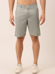Indian Needle Men's Casual Cotton Solid Shorts - SGP_153Light-Grey_30