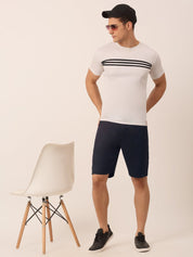 Indian Needle Men's Casual Cotton Solid Shorts - SGP_153Navy_30