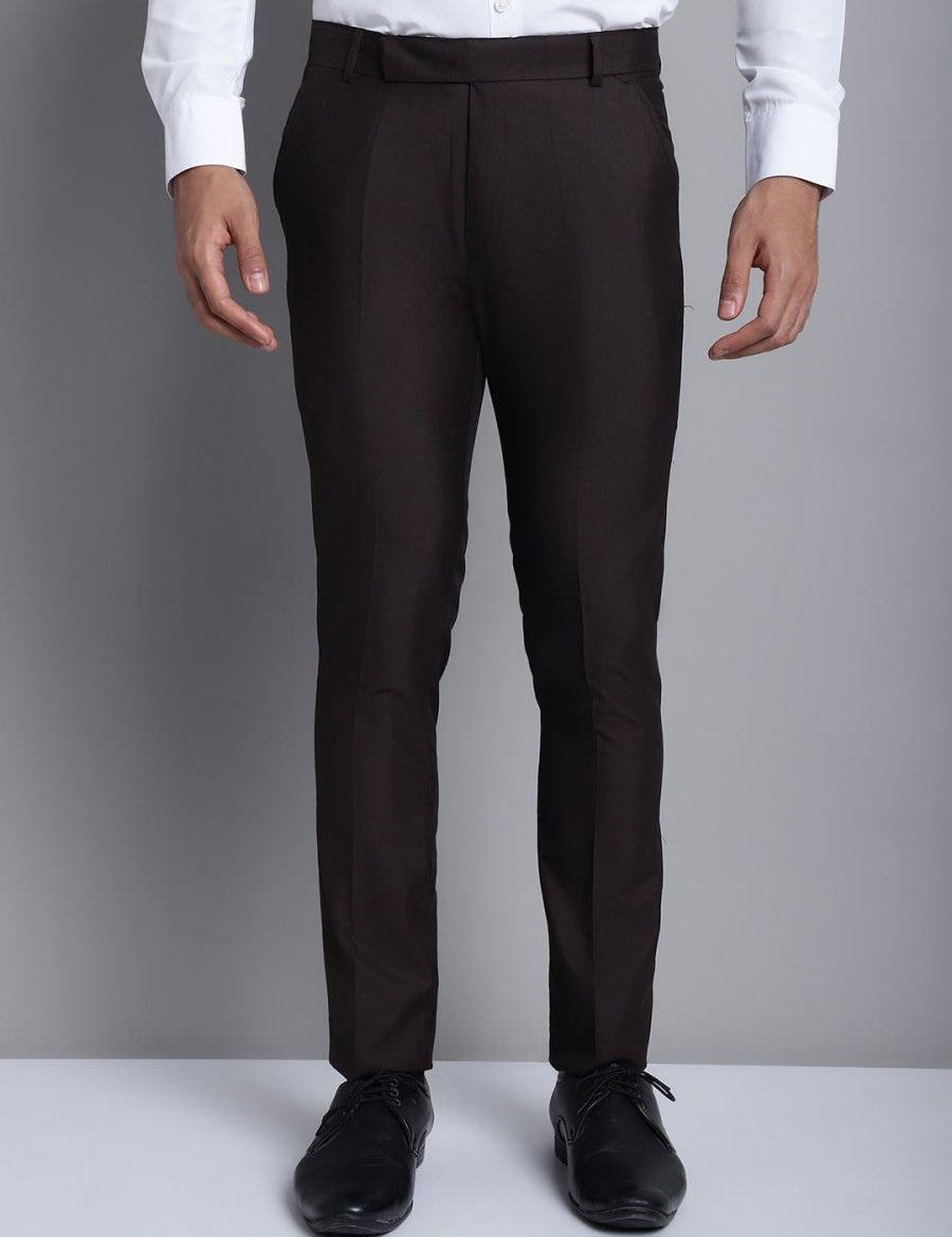 Indian Needle Men's Coffee Tapered Fit Formal Trousers - FGP_275Coffee_30