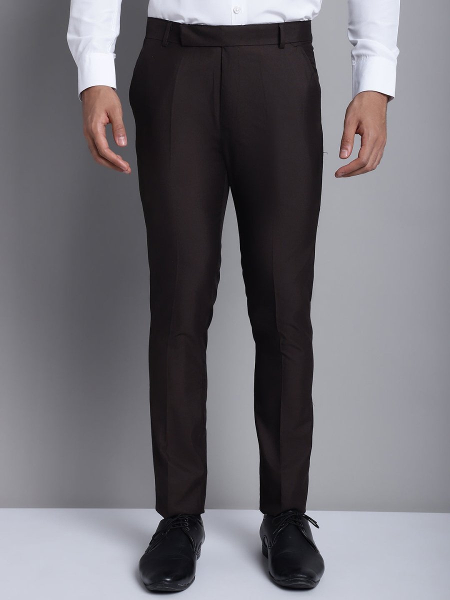 Indian Needle Men's Coffee Tapered Fit Formal Trousers - FGP_275Coffee_30