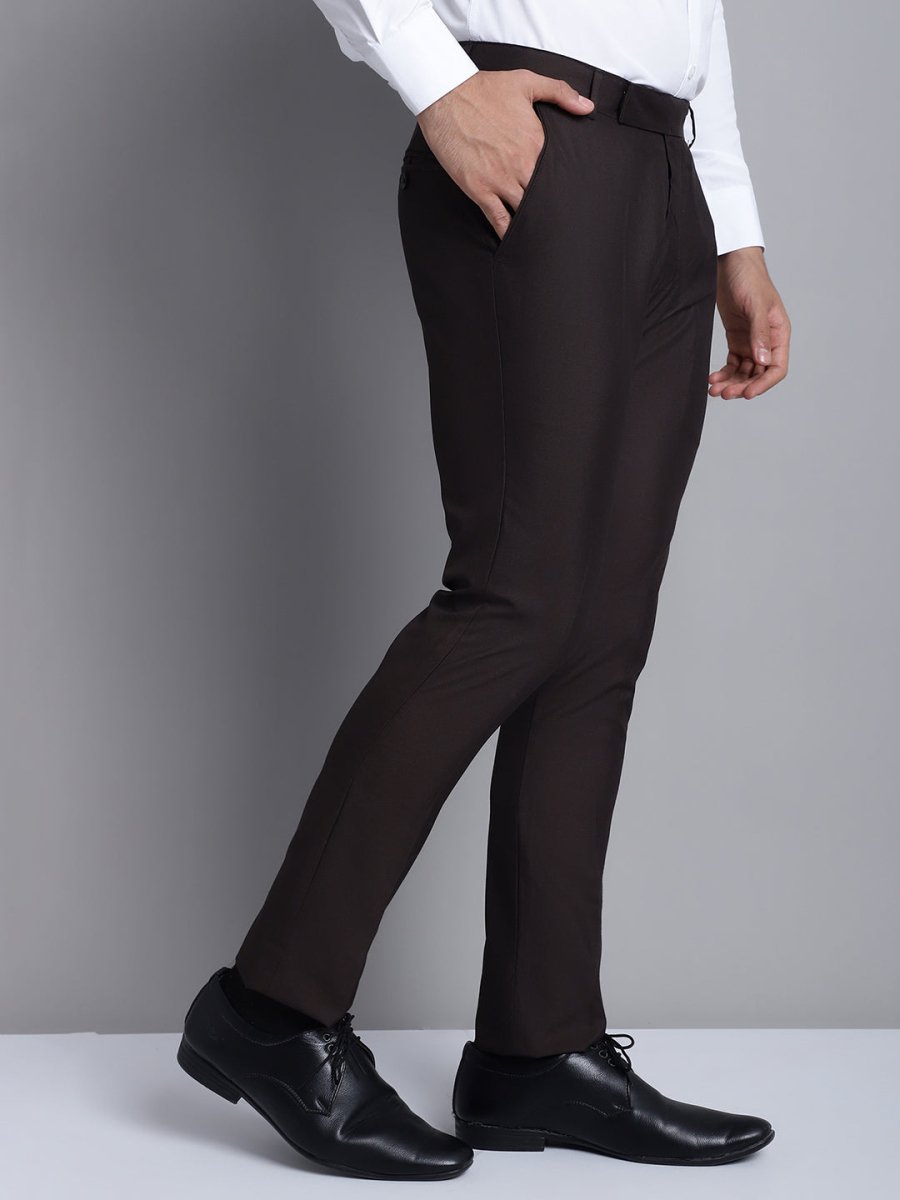 Indian Needle Men's Coffee Tapered Fit Formal Trousers - FGP_275Coffee_30