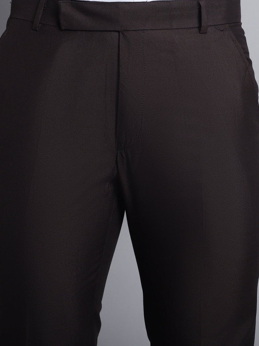 Indian Needle Men's Coffee Tapered Fit Formal Trousers - FGP_275Coffee_30
