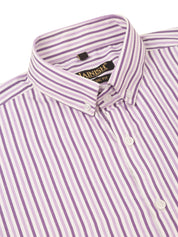 Indian Needle Men's Cotton Checked Button Down Collar Formal Shirts - SF_809Purple_S