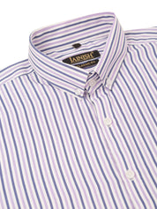 Indian Needle Men's Cotton Checked Button Down Collar Formal Shirts - SF_809Voilet_S
