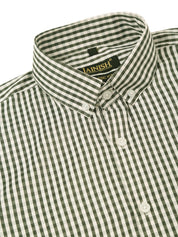 Indian Needle Men's Cotton Checked Button Down Collar Formal Shirts - SF_810Black_S