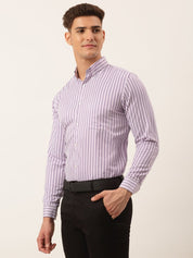 Indian Needle Men's Cotton Checked Button Down Collar Formal Shirts - SF_809Purple_S