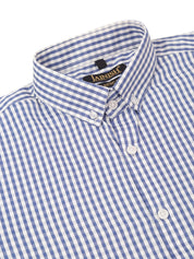 Indian Needle Men's Cotton Checked Button Down Collar Formal Shirts - SF_810Blue_S