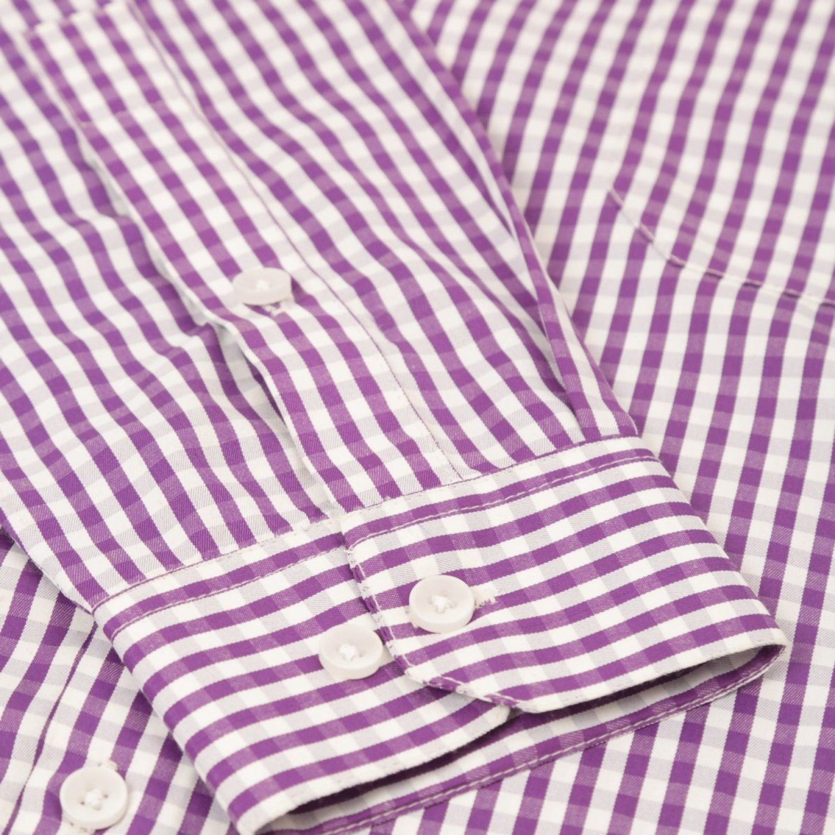 Indian Needle Men's Cotton Checked Button Down Collar Formal Shirts - SF_810Purple_S