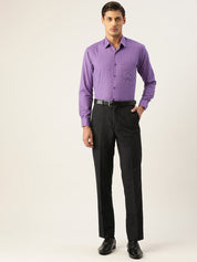 Indian Needle Men's Cotton Checked Formal Shirts - SF_800Voilet_S