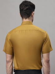 Indian Needle Men's Cotton Half Sleeves Solid Formal Shirts - SF_754Mustard_S