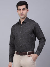 Indian Needle Men's Cotton Lycra Printed Formal Shirts - SF_845Grey_S