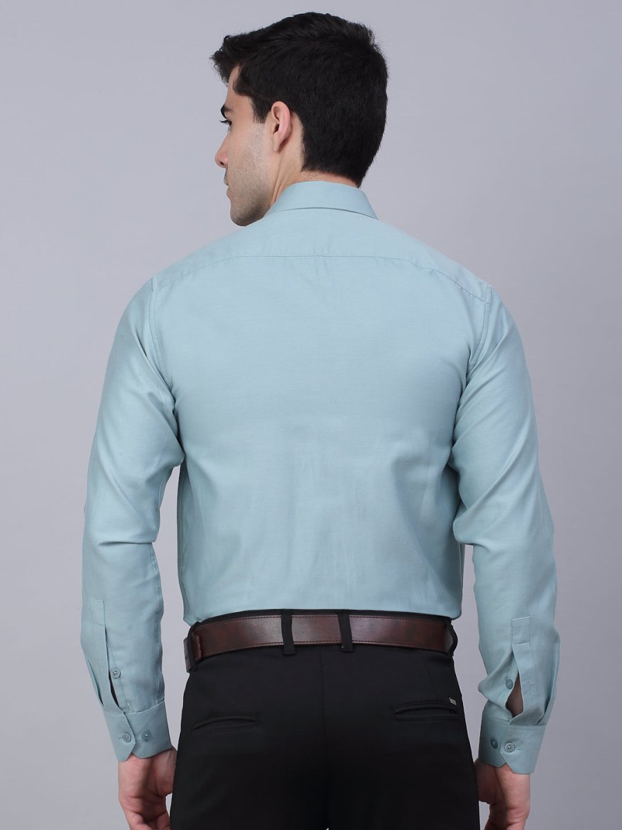 Indian Needle Men's Cotton Lycra Printed Formal Shirts - SF_843Pista_S