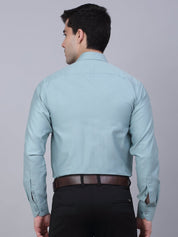 Indian Needle Men's Cotton Lycra Printed Formal Shirts - SF_843Pista_S