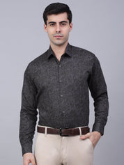 Indian Needle Men's Cotton Lycra Printed Formal Shirts - SF_845Grey_S