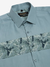Indian Needle Men's Cotton Lycra Printed Formal Shirts - SF_843Pista_S