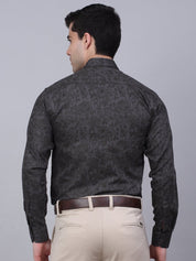 Indian Needle Men's Cotton Lycra Printed Formal Shirts - SF_845Grey_S