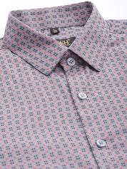 Indian Needle Men's Cotton Micro Checked Formal Shirts - SF_802Grey_S