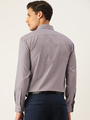 Indian Needle Men's Cotton Micro Checked Formal Shirts - SF_802Grey_S