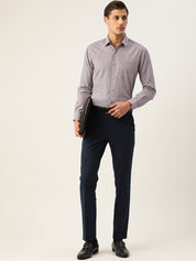 Indian Needle Men's Cotton Micro Checked Formal Shirts - SF_802Grey_S