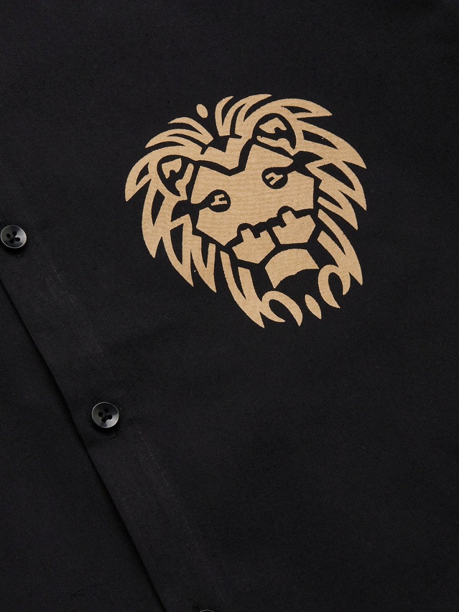 Indian Needle Men's Cotton Printed Formal Shirts - SF_806Black_S