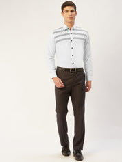 Indian Needle Men's Cotton Printed Formal Shirts - SF_805White_S