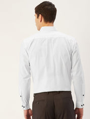 Indian Needle Men's Cotton Printed Formal Shirts - SF_806White_S