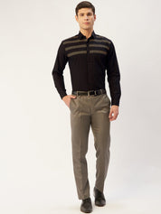 Indian Needle Men's Cotton Printed Formal Shirts - SF_805Black_S